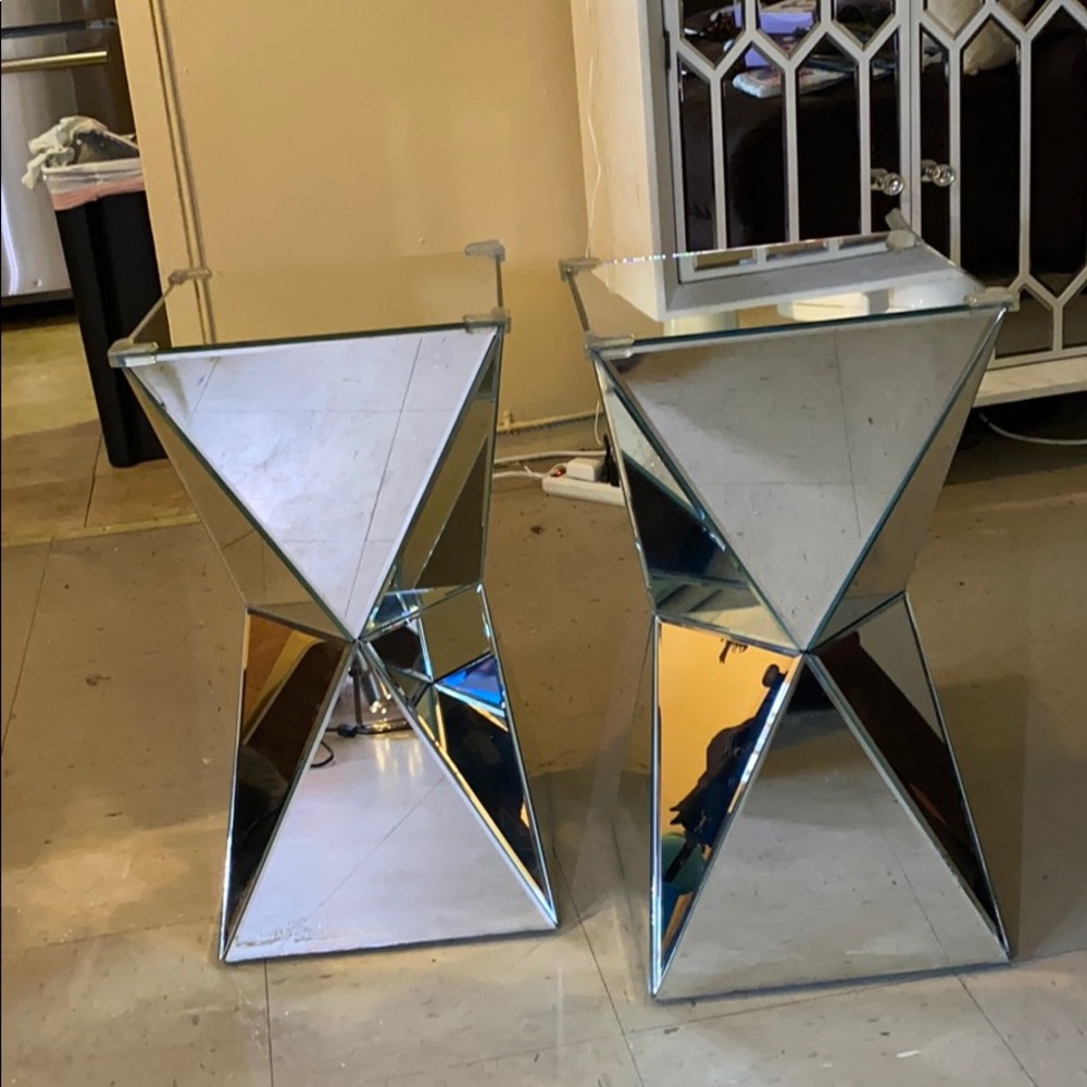mirrored end tables
